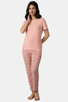Amante Cotton Elastane Pyjama - Peach Floral Print — thumbnail 5